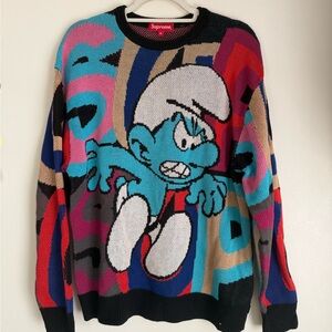 Supreme Smurf Crewneck Sweater
